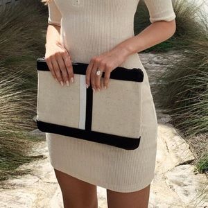 Moda Luxe Black and Cream Clutch